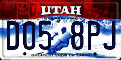 UT license plate D058PJ