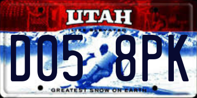 UT license plate D058PK