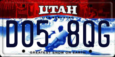UT license plate D058QG