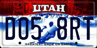 UT license plate D058RT