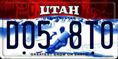 UT license plate D058TO