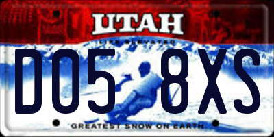 UT license plate D058XS