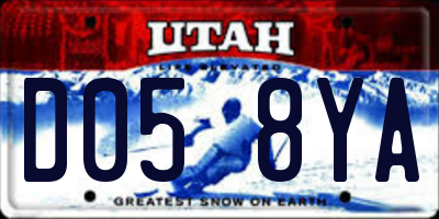 UT license plate D058YA