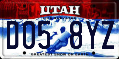 UT license plate D058YZ