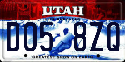 UT license plate D058ZQ