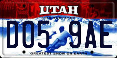 UT license plate D059AE