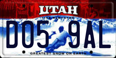 UT license plate D059AL
