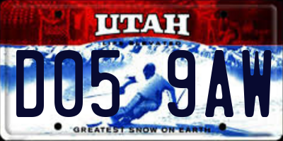 UT license plate D059AW