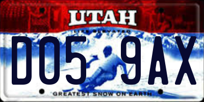 UT license plate D059AX