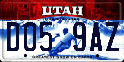 UT license plate D059AZ