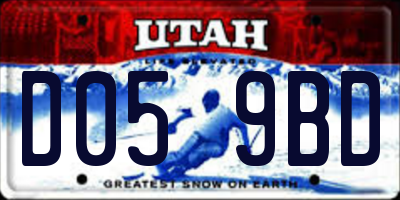 UT license plate D059BD