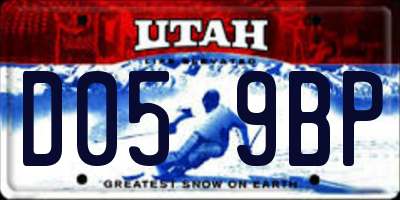 UT license plate D059BP