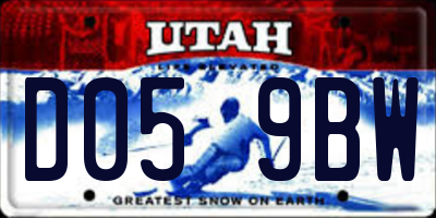 UT license plate D059BW