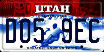UT license plate D059EC