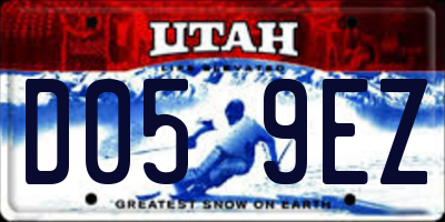 UT license plate D059EZ