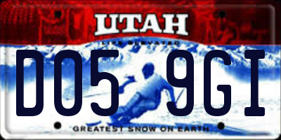 UT license plate D059GI