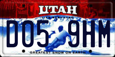 UT license plate D059HM