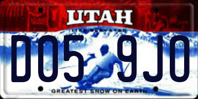 UT license plate D059JO