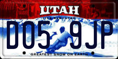 UT license plate D059JP