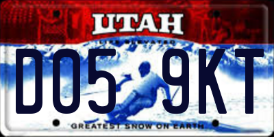 UT license plate D059KT