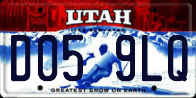 UT license plate D059LQ