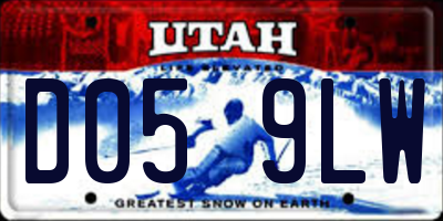 UT license plate D059LW