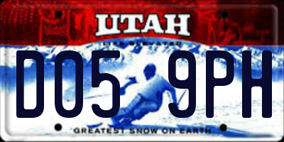 UT license plate D059PH
