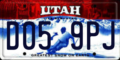 UT license plate D059PJ