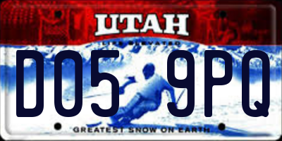 UT license plate D059PQ