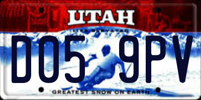 UT license plate D059PV