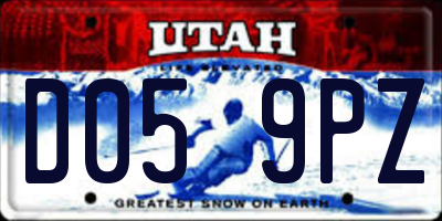 UT license plate D059PZ