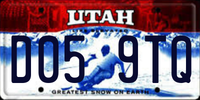 UT license plate D059TQ