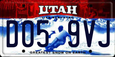 UT license plate D059VJ