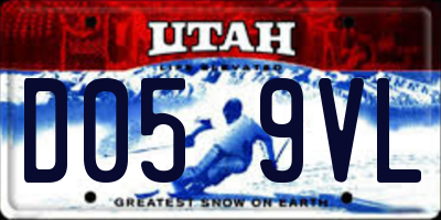 UT license plate D059VL