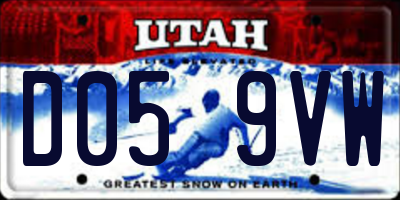 UT license plate D059VW