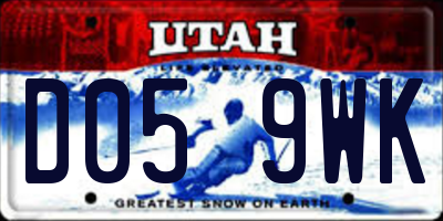 UT license plate D059WK
