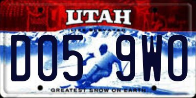 UT license plate D059WO