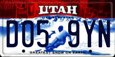 UT license plate D059YN