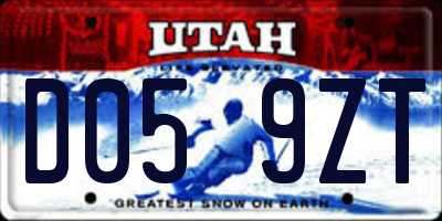 UT license plate D059ZT