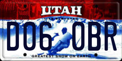 UT license plate D060BR