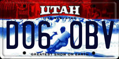 UT license plate D060BV