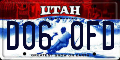 UT license plate D060FD