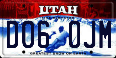 UT license plate D060JM