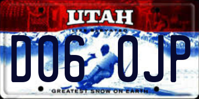 UT license plate D060JP