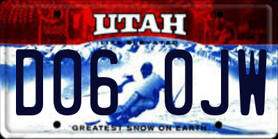 UT license plate D060JW