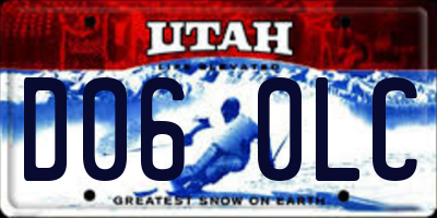 UT license plate D060LC