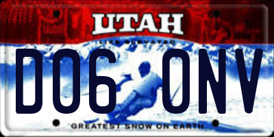 UT license plate D060NV
