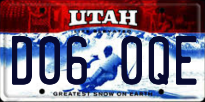 UT license plate D060QE