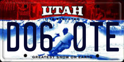 UT license plate D060TE