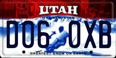 UT license plate D060XB